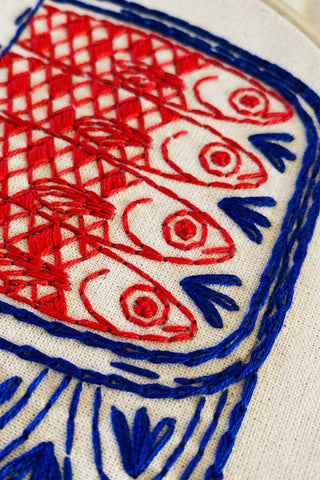 HOOK LINE &amp; TINKER Embroidery Kit - Canned Sardines