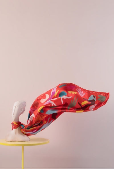 DORA NOLA Small Silk Scarf 90 - All the Way