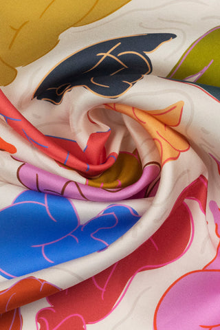 DORA NOLA Small Silk Scarf 50 - Art School