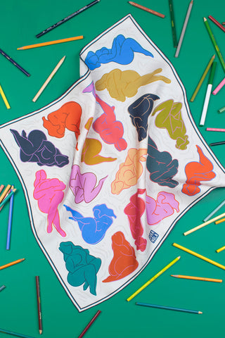 DORA NOLA Small Silk Scarf 50 - Art School