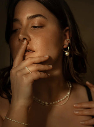 SARAH BIJOUX Pearl Bangle Ring