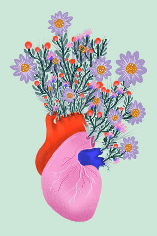 VIVIAN SOFIA Flowery Heart Poster