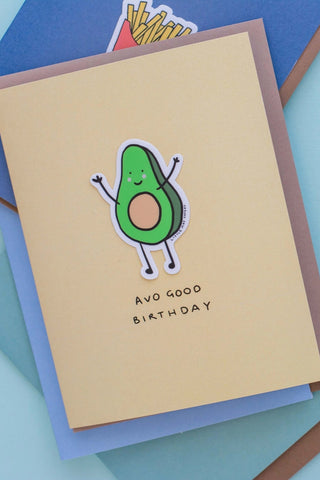 LITTLE MAY PAPERY Self-Adhesive Greeting Card - Avo Good Birthday