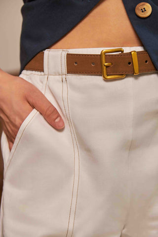 MODERN SUNDAY Pantalon Barrel - Blanc