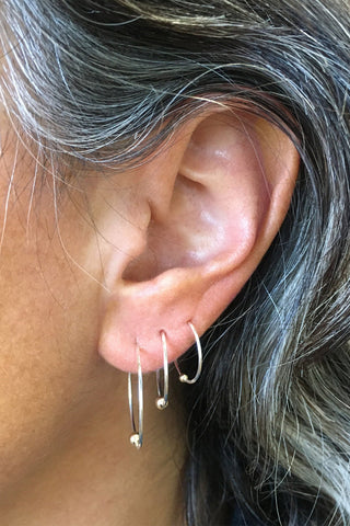 CAMILLETTE Boucles d'Oreilles Dormeuses Moyen - Argent