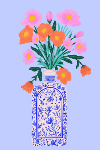 VIVIAN SOFIA Poster Ceramic Bottle Blooms