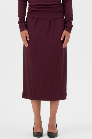 VALERIE C. Jupe Midi - Figue Mauve