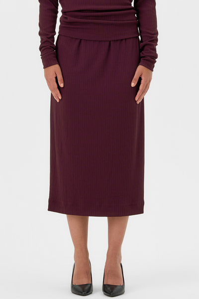 VALERIE C. Midi Skirt - Mauve Fig