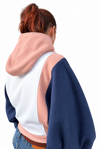 CAPAZCACU Hoodie Yiya - Blanc Bleu et Rose