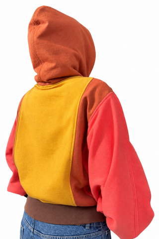 CAPAZCACU Hoodie Yiya - Jaune Orange et Brun