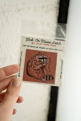 STAY HOME CLUB Patch - Scrappy Raccoon