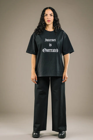 MERCEDES MORIN T-shirt Internet Is Overrated - Noir
