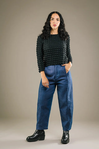 MERCEDES MORIN Popcorn Top - Black