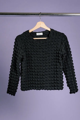 MERCEDES MORIN Popcorn Top - Black