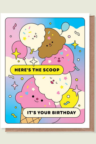EPEE LAPIN STUDIO Greeting Card - Here’s the Birthday Scoop