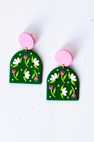 SLOW DAY STUDIOS Boucles d'Oreilles Dôme Fleurs
