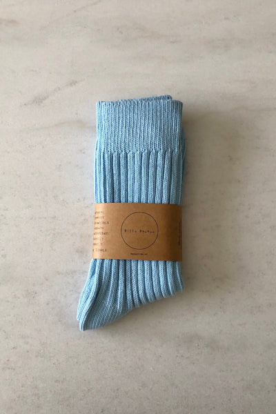 BILLY BAMBOO Ribbed Cotton Socks - Crystal Bright