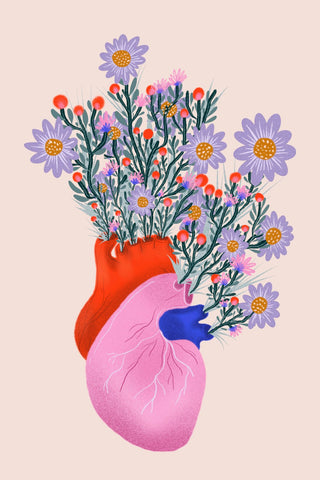 VIVIAN SOFIA Flowery Heart Poster