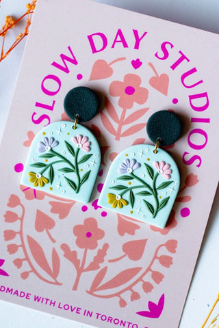 SLOW DAY STUDIOS Boucles d'Oreilles Dôme Fleurs