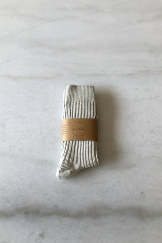 BILLY BAMBOO Ribbed Cotton Socks - Neutral