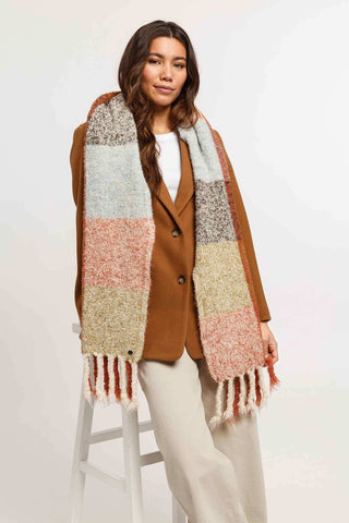 FRAAS Checkered Scarf with Fringe