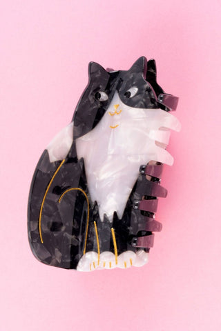 COUCOU SUZETTE Hair Clip - Black &amp; White Cat