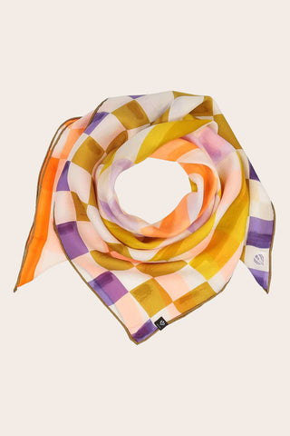 FRAAS Striped Silk Square Scarf - Bird of Paradise