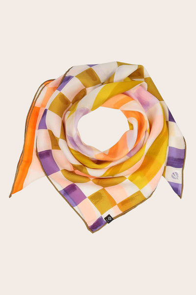 FRAAS Striped Silk Square Scarf - Bird of Paradise