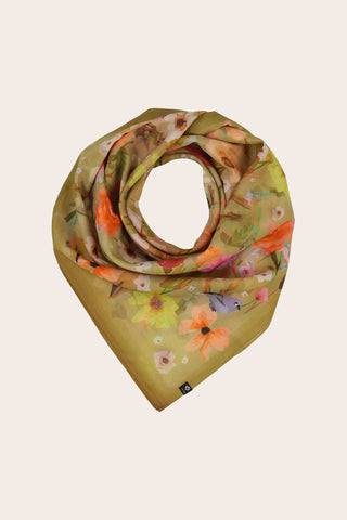 FRAAS Floral Pattern Square Scarf