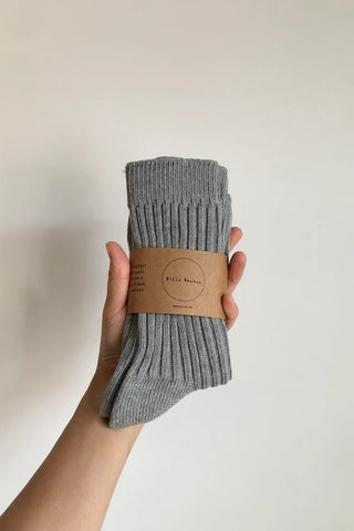 BILLY BAMBOO Ribbed Cotton Socks - Neutral