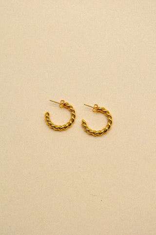 LA RENARDE Boucles d'Oreilles Anneaux Torsadé Moyen