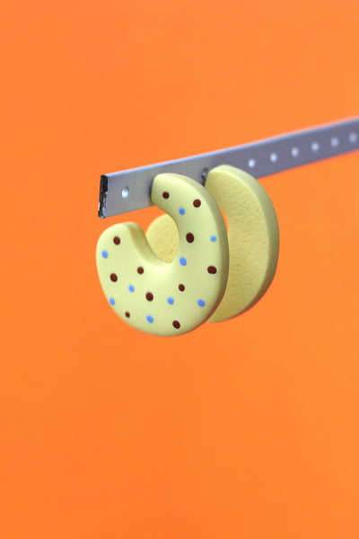 CROCODILE AGILE Betra Earrings - Yellow Polka Dot Hoop Earrings