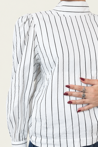 LELE DEBALTZAC Aude Blouse - Black and White Striped