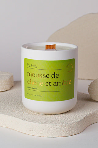 FEU&CO Bougie Mousse de Chêne et Ambre