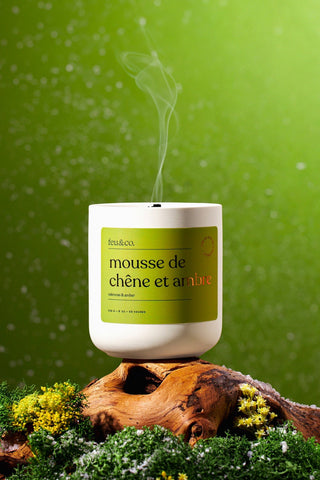 FEU&CO Bougie Mousse de Chêne et Ambre