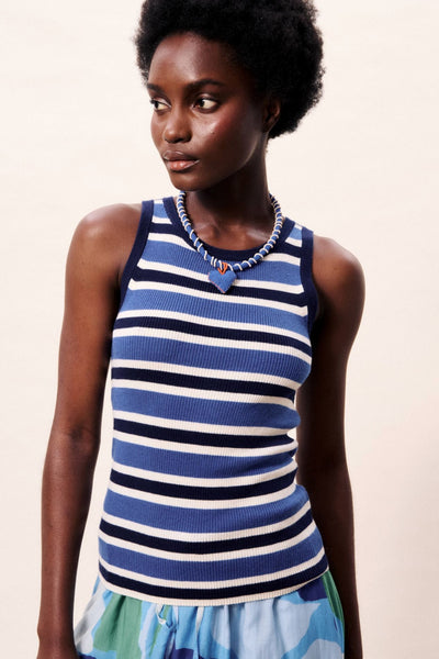 FRNCH PARIS Ceruleen Tank Top - Navy Blue