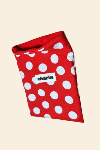 CHARLIE Pochette à Livre Petit Format - Pois Rouge