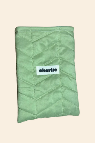 CHARLIE Pochette à Livre Petit Format - Matelassé Vert