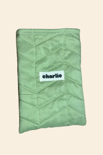 CHARLIE Pochette à Livre Petit Format - Matelassé Vert