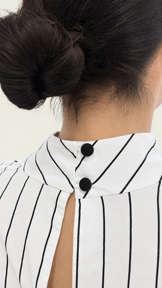 LELE DEBALTZAC Aude Blouse - Black and White Striped