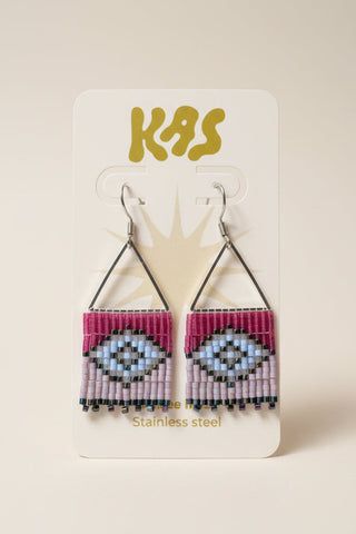 KAS Boucles d'Oreilles Bohème Magenta