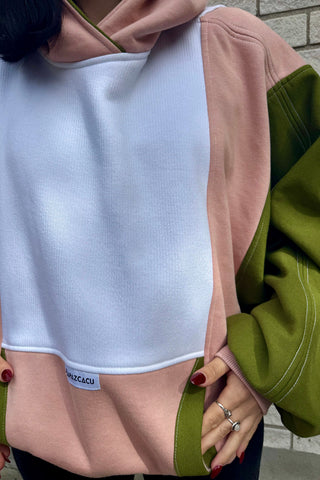 CAPAZCACU Hoodie Yiya - Blanc Vert et Rose