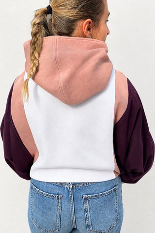 CAPAZCACU Hoodie Yiya - Blanc Mauve Rose