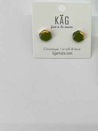 KAG Boucles d'Oreilles Céramique Hexagone