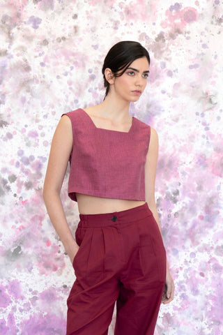 EVE LAVOIE Blouse Épilobe - Rayé Framboise