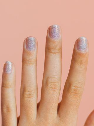 BKIND Vernis à Ongles - Milkyway, vernis transparent avec paillettes argentées et multicolores, parfaite idée de cadeau pour femme.,