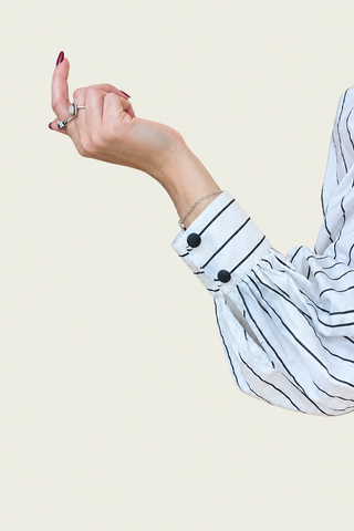 LELE DEBALTZAC Aude Blouse - Black and White Striped