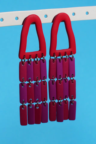 CROCODILE AGILE Boucles d'Oreilles Gabie - Cascarde Fuchsia