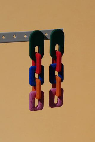 CROCODILE AGILE Boucles d'Oreilles Millie - Chaine Multicolor