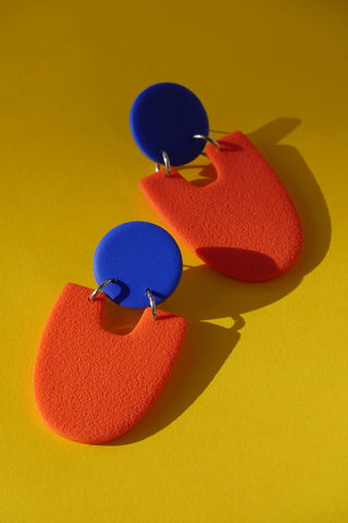 CROCODILE AGILE Boucles d'Oreilles Pam - Bleu et Orange